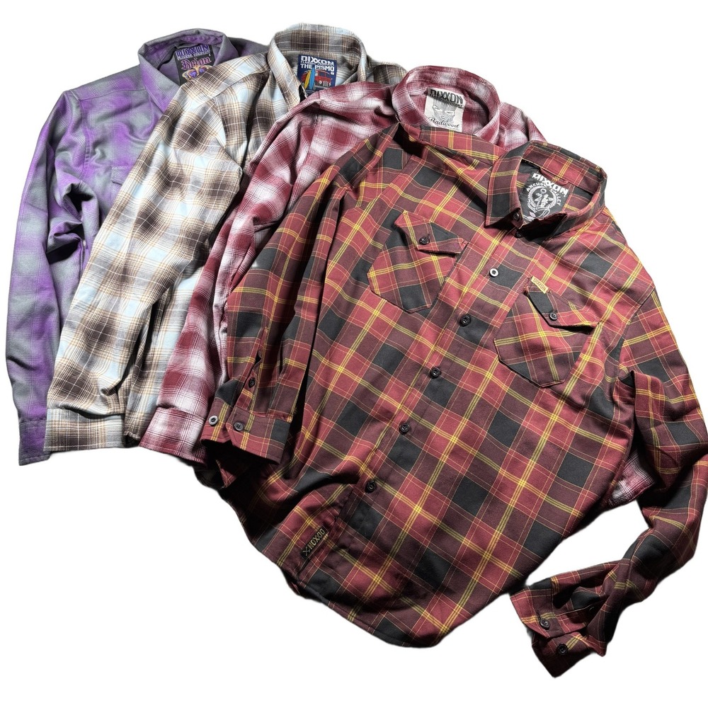 Dixxon Flannel Shirts Mens L Lot of 4 Reign Anchor Valley Badwood The Pismo